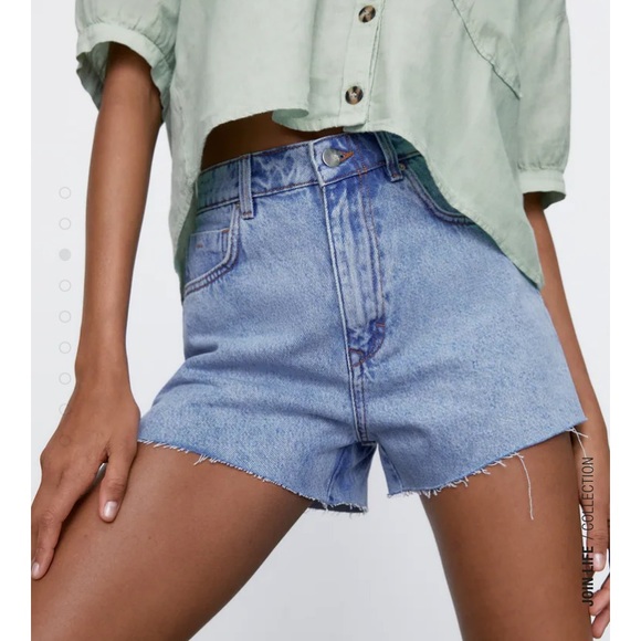 Zara High Rise Denim Shorts - Picture 6 of 6